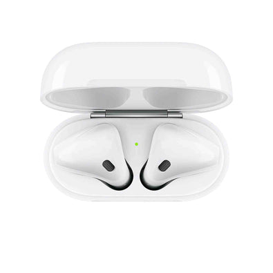 Apple AirPods with Charging Case 2nd Gen Bundle with Velcro Cable Ties + USB Wall & Car Charger