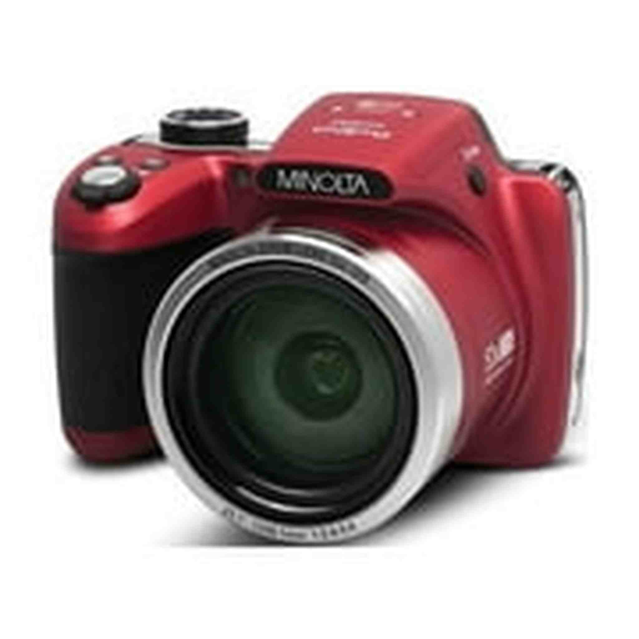 Minolta Pro Shot 16 Mega Pixel HD Digital Camera with 53x Optical Zoom, Full 1080p HD Video & 16GB SD Card, MN53Z, Red Minolta