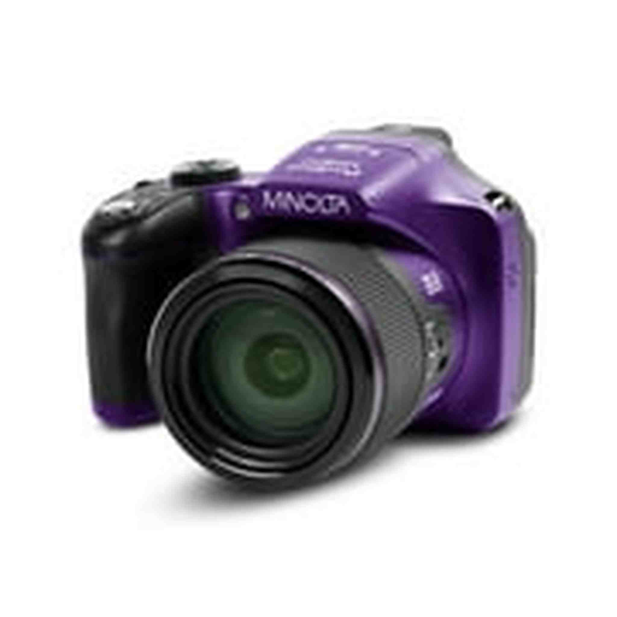 Minolta Pro Shot 20 Mega Pixel HD Digital Camera with 67x Optical Zoom, Full 1080p HD Video & 16GB SD Card Purple Minolta