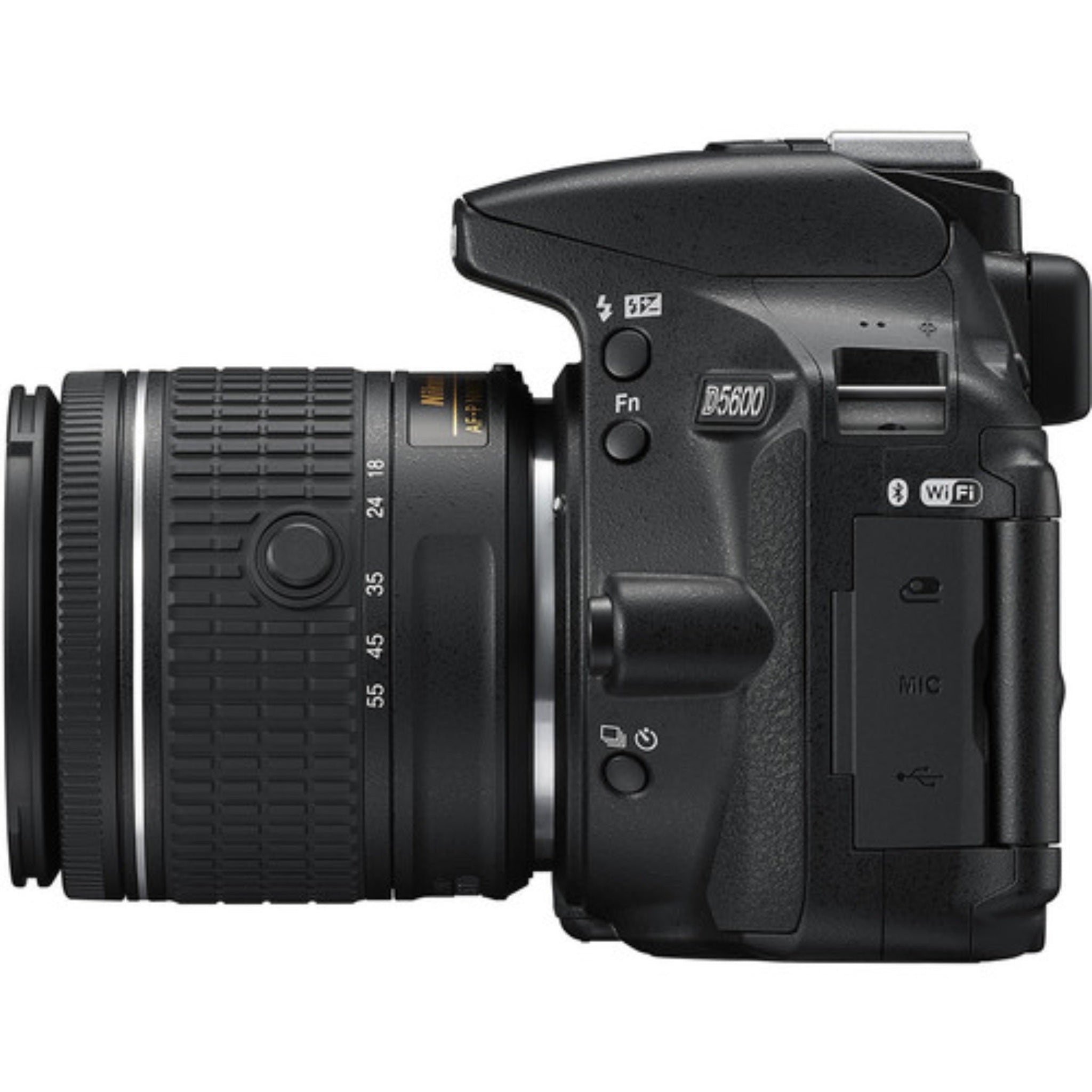 Nikon D5600 DX-format Digital SLR w/ AF-P DX NIKKOR 18-55mm f/3.5-5.6G VR, Touchscreen, Wi-Fi, Bluetooth Nikon
