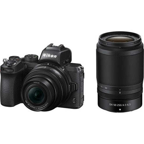 Nikon Z 50 20.9MP with 16-50mm + 50-250mm Lenses Kit Mirrorless Camera - (International Version) Black