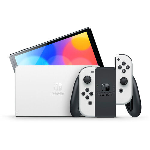 Nintendo Switch OLED White with Super Smash Bros Ultimate Game Bundle