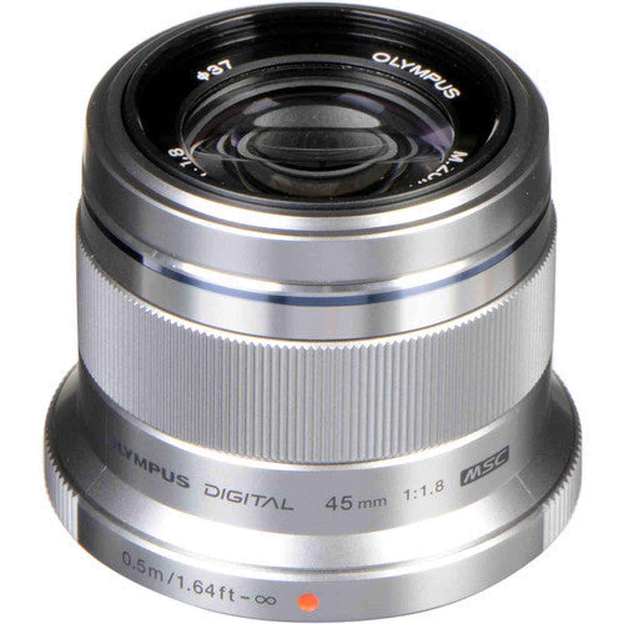 Olympus M.Zuiko Digital 45mm F1.8 Lens, for Micro Four Thirds Cameras Silver Olympus