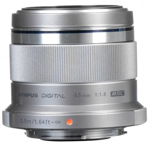 Olympus M.Zuiko Digital 45mm F1.8 Lens, for Micro Four Thirds Cameras (Silver)