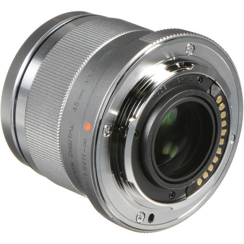Olympus M.Zuiko Digital 45mm F1.8 Lens, for Micro Four Thirds Cameras (Silver)