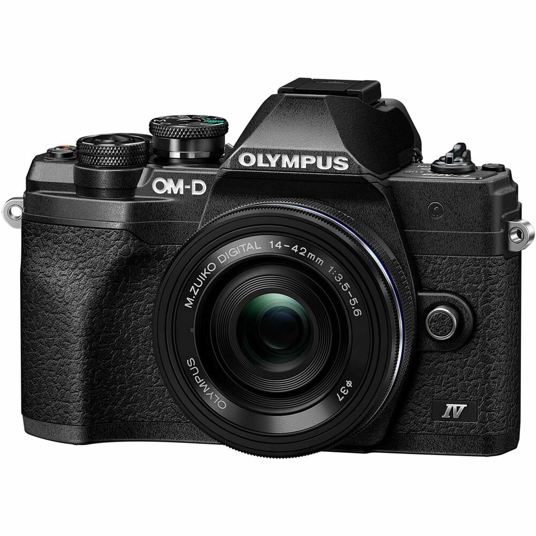 Olympus OM-D E-M10 Mark IV 20.3MP 4K Camera w/14-42mm EZ Lens Black Bundle