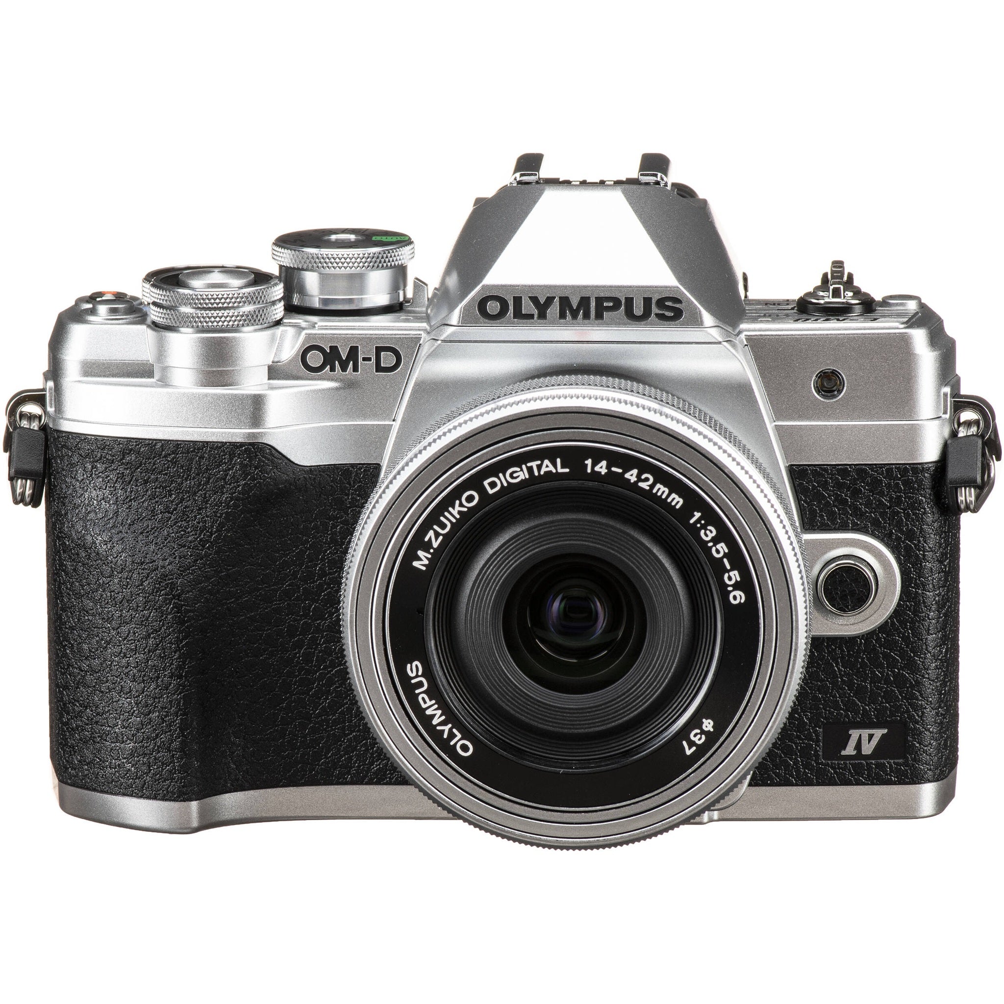 Olympus OM-D E-M10 Mark IV Mirrorless Digital Camera Silver 14-42mm EZ Lens Bundle