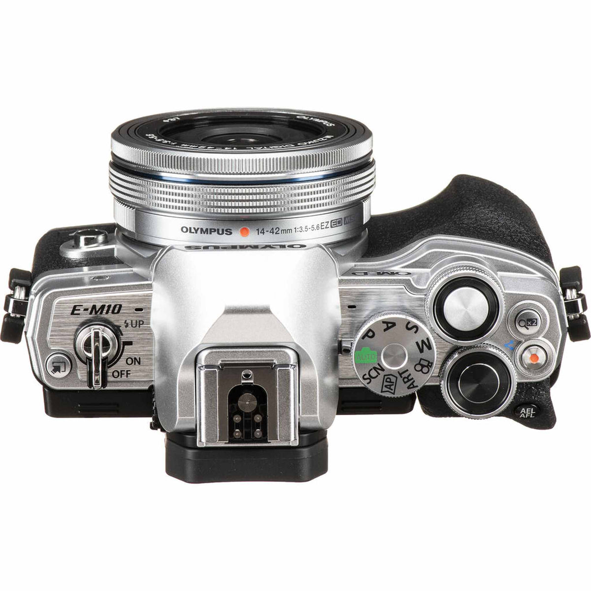 Olympus OM-D E-M10 Mark IV Mirrorless Digital Camera Silver 14-42mm EZ Lens Bundle