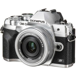 Olympus OM-D E-M10 Mark IV Mirrorless Digital Camera Silver 14-42mm EZ Lens Bundle