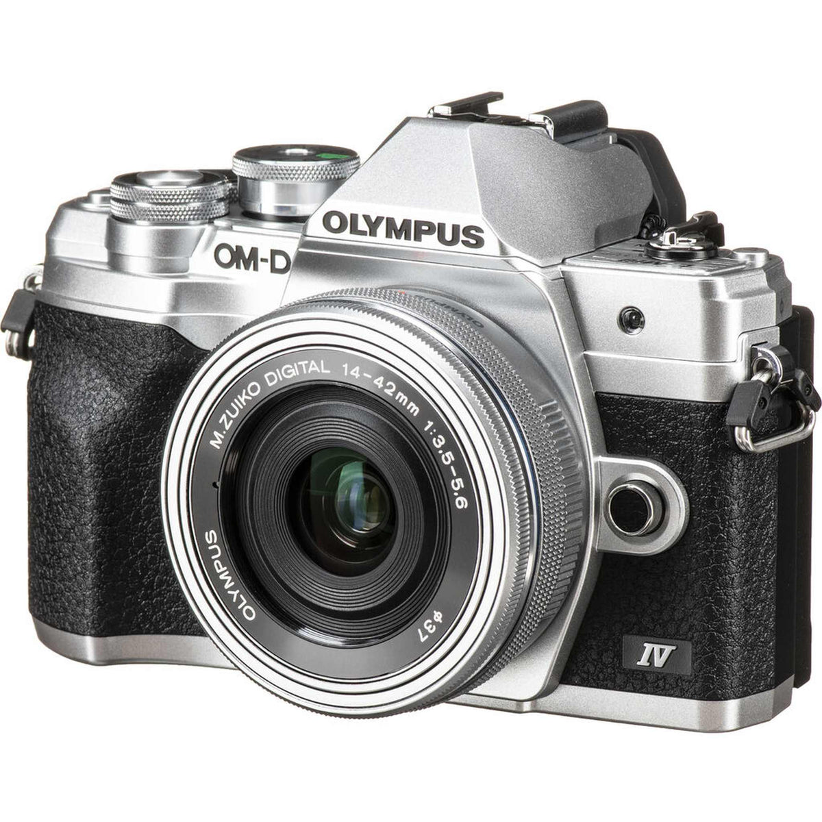 OM SYSTEM OM-D E-M10 Mark IV Silver Camera 14-42mm EZ Lens Bundle