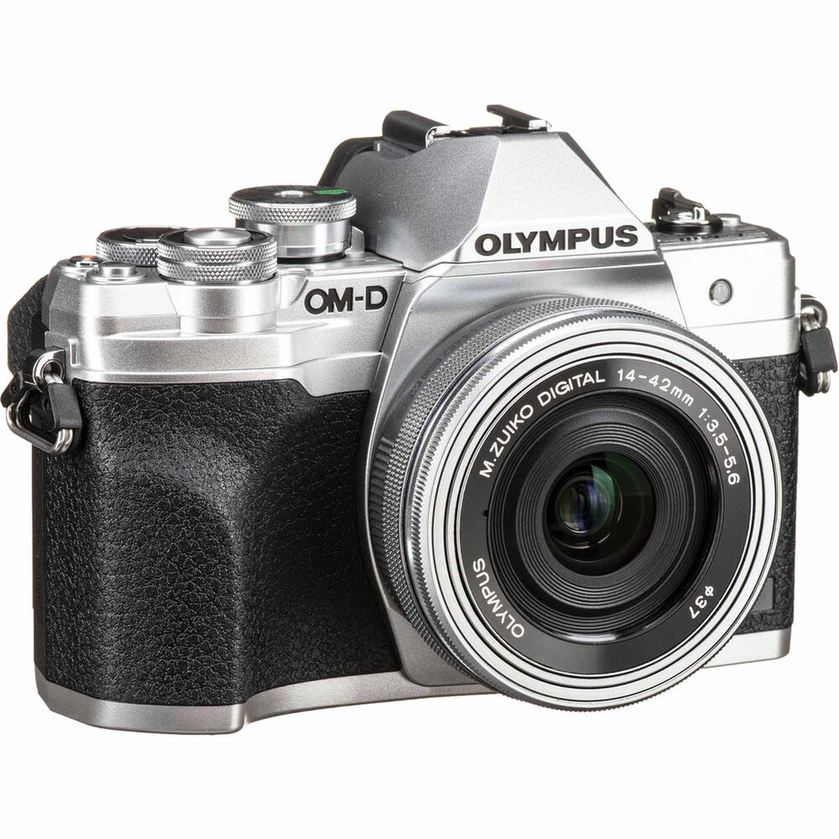 OM SYSTEM OM-D E-M10 Mark IV Silver Camera 14-42mm EZ Lens Bundle