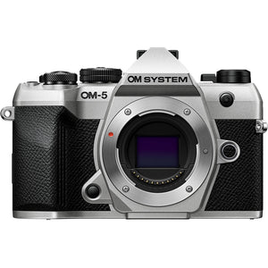 OM SYSTEM OM-5 Mark II Mirrorless Camera + ED 12-45mm f/4 PRO Lens Silver Bundle