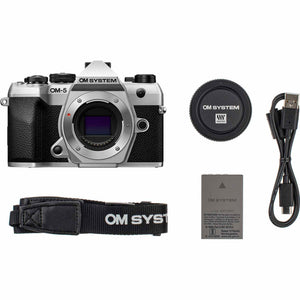 OM SYSTEM OM-5 Mark II Mirrorless Camera + ED 12-45mm f/4 PRO Lens Silver Bundle