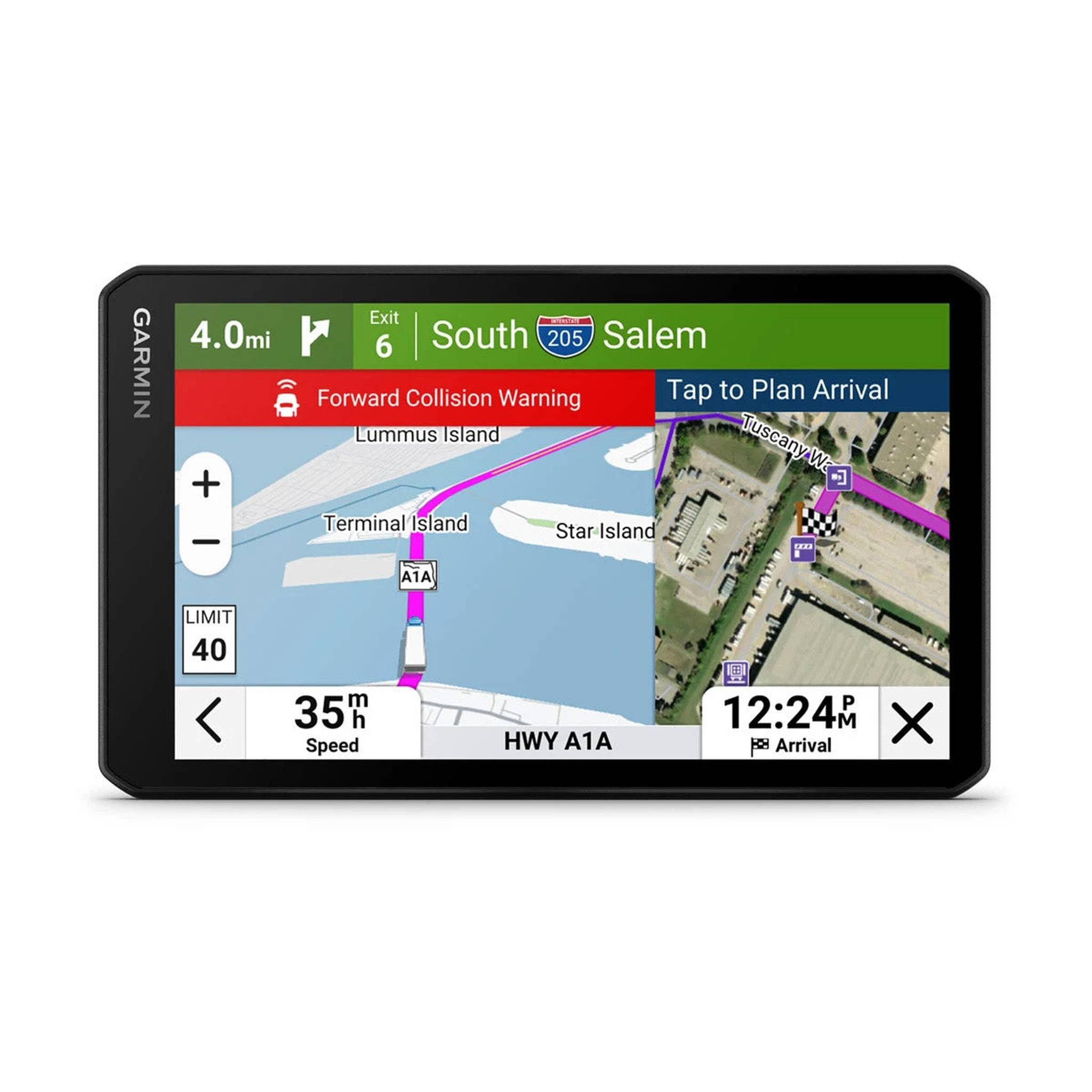 Garmin dezl Cam OTR725, Large, Easy-to-Read 7” GPS Truck Navigator Bundle