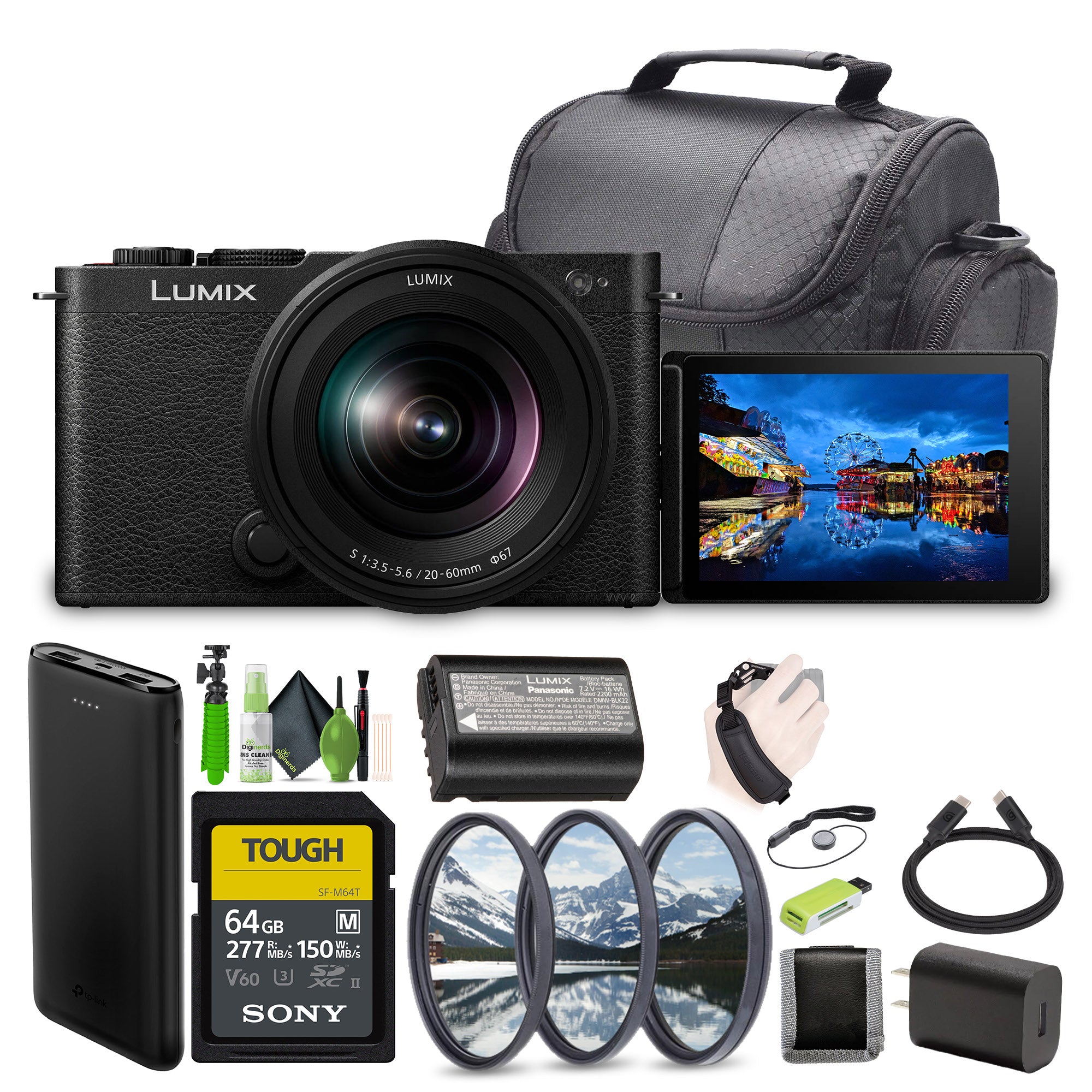 Panasonic LUMIX S9 Mirrorless Full Frame Camera with 20-60mm L Mount Lens Black