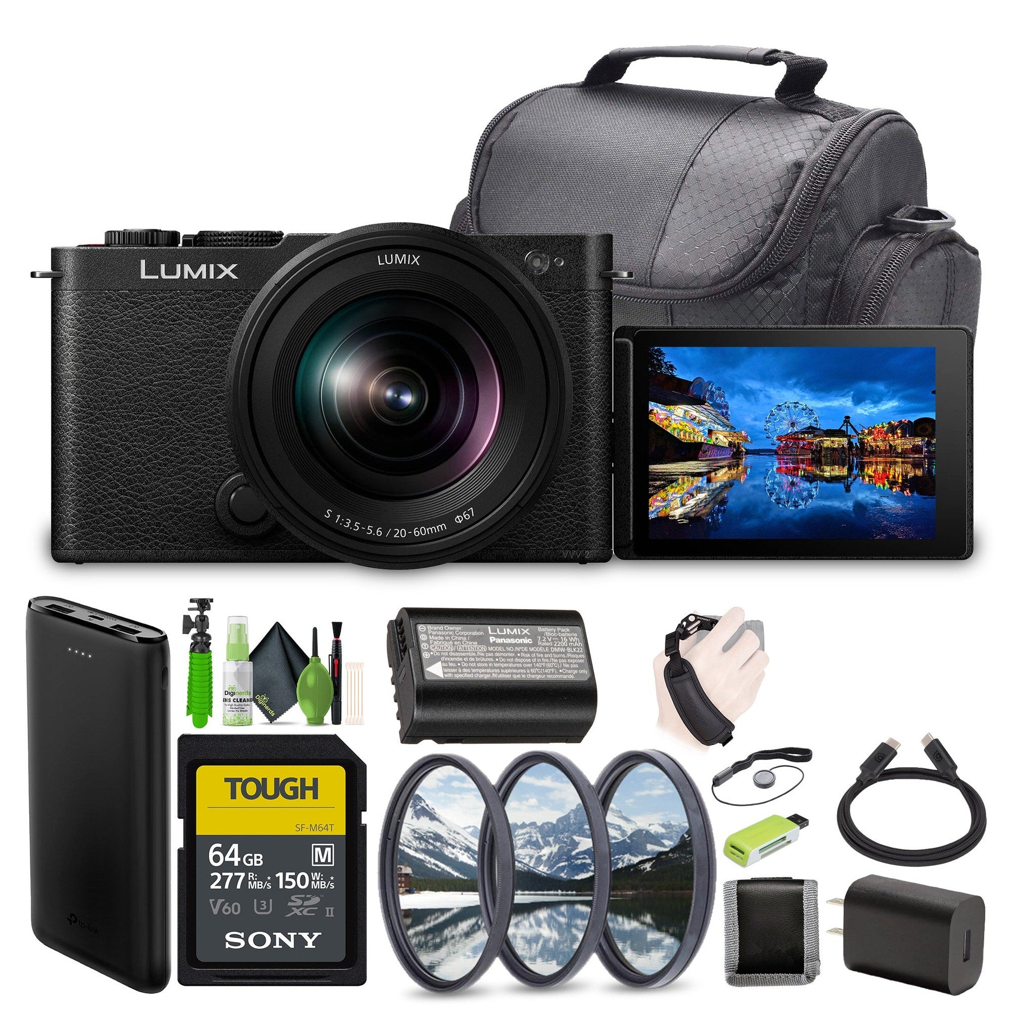Panasonic LUMIX S9 Mirrorless Full Frame Camera with 20-60mm L Mount Lens Black Panasonic