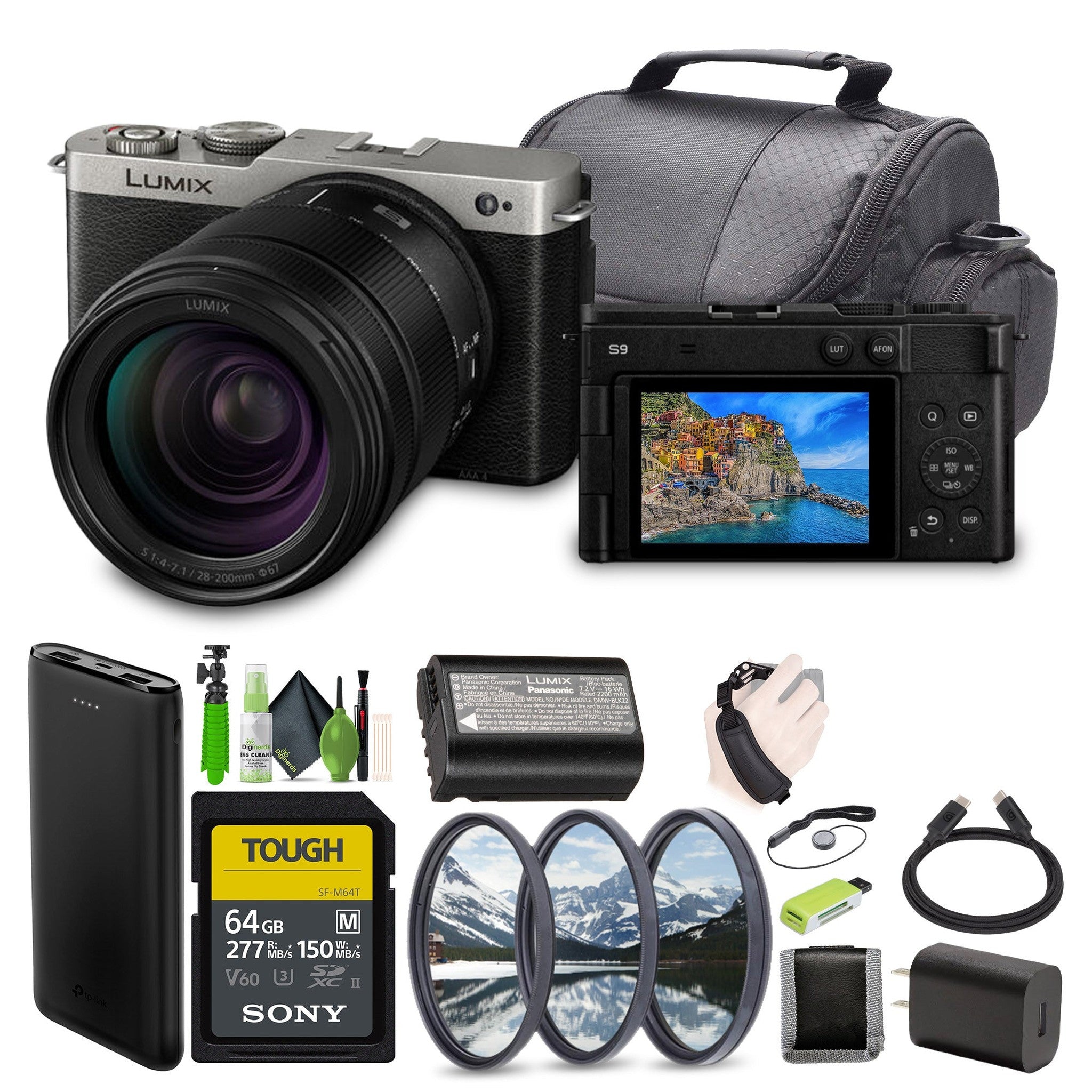 Panasonic LUMIX S9 Mirrorless Full Frame Camera + 28-200mm L Mount Lens Silver Panasonic