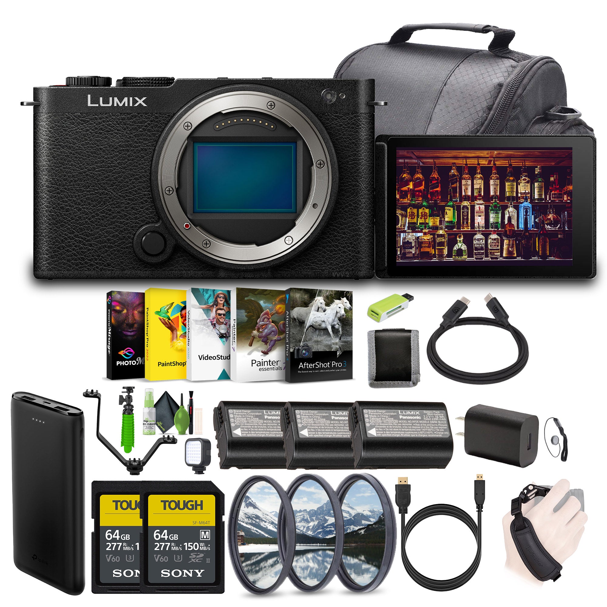 Panasonic LUMIX S9 Mirrorless Full Frame Camera Body Bundle+2x Memory Card Black