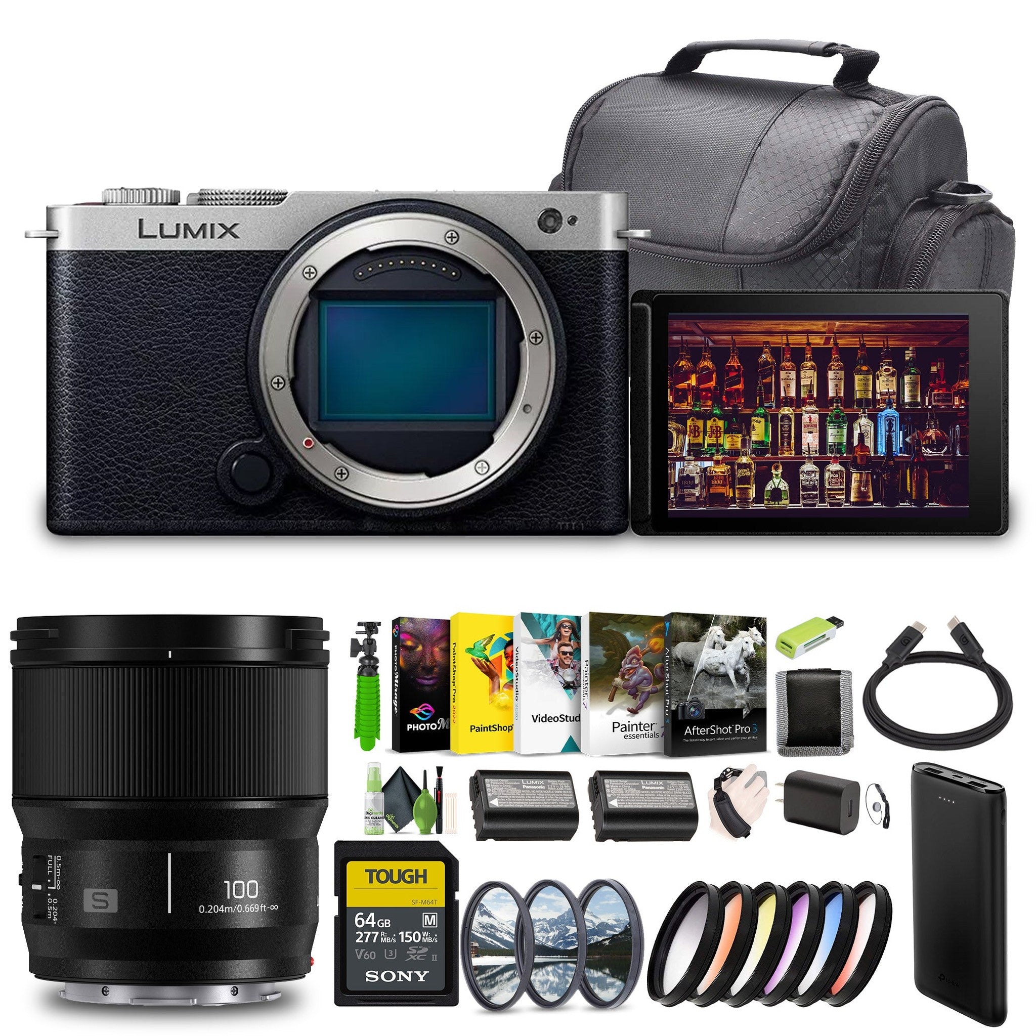 Panasonic LUMIX S9 Mirrorless Camera + Lumix S 100mm Macro Lens Leica L Silver Panasonic