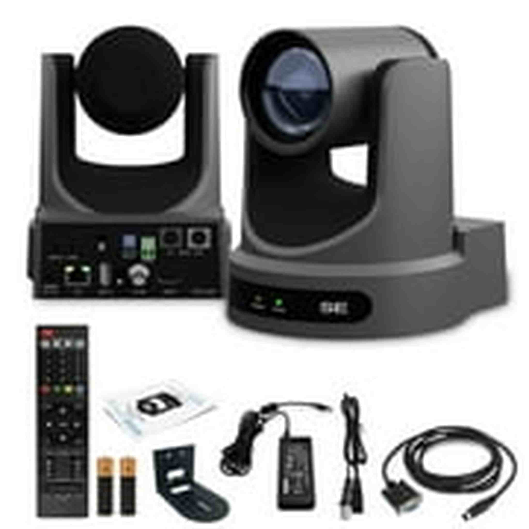 PTZOptics Move SE PTZ Camera with 20x Optical Zoom Gray PT20X-SE-GY-G3 + Universal Wall Mount Black PTZOptics