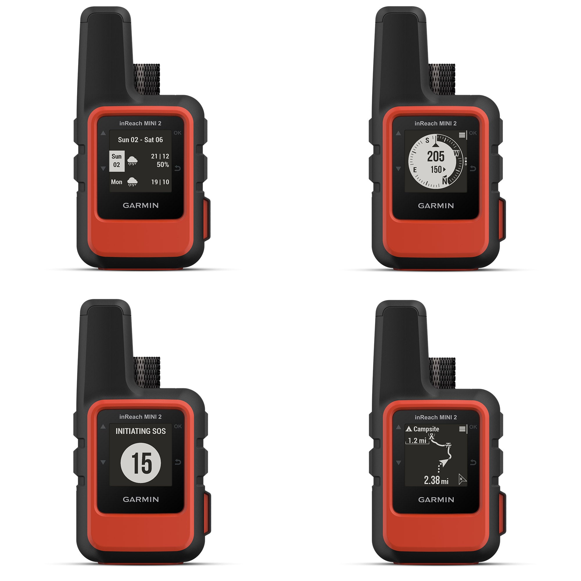 Garmin inReach Mini 2 Satellite Communicator Handheld for Hiking Bundle - Red