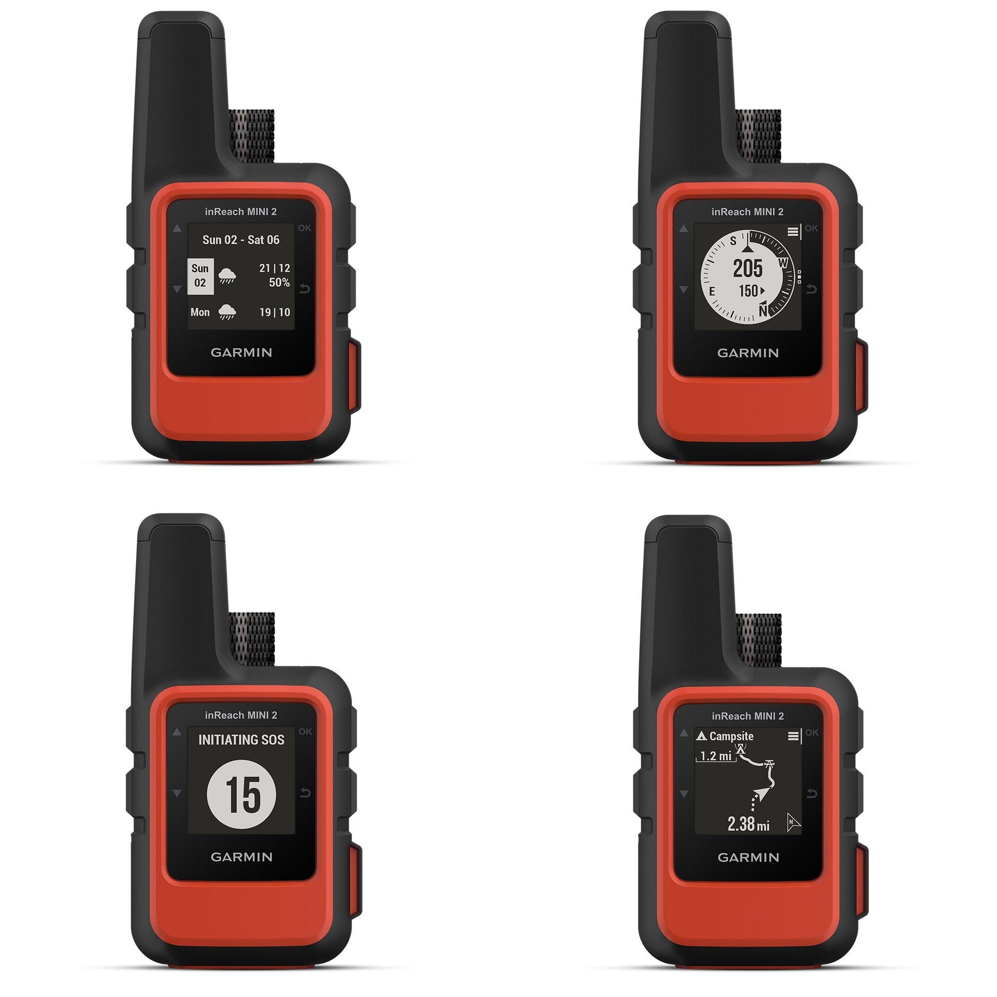 Garmin inReach Mini 2 Satellite Communicator Handheld for Hiking Bundle - Red Garmin