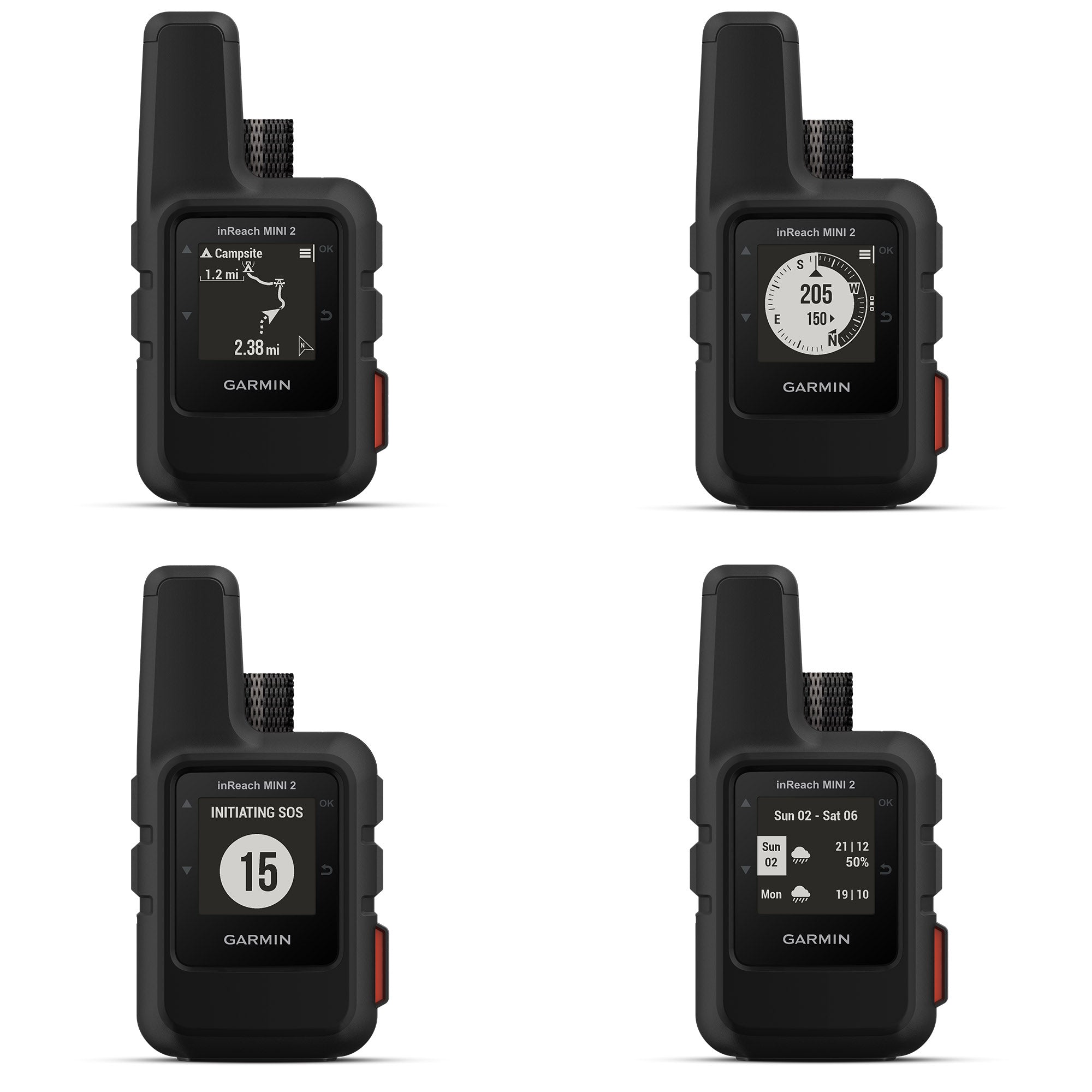 Garmin inReach Mini 2 Satellite Communicator Black with Power Adapters Bundle