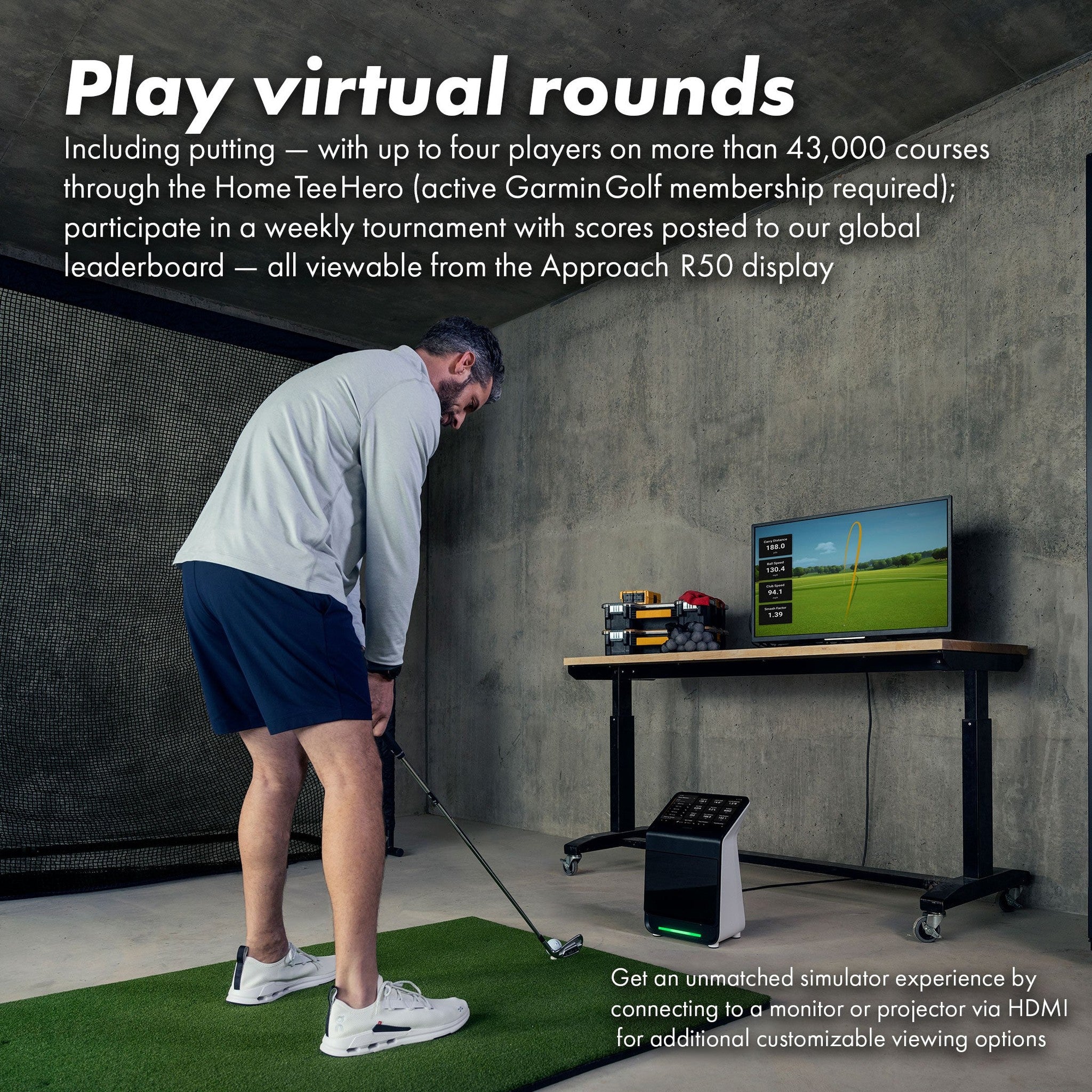 Garmin Approach R50 Premium Golf Launch Monitor and Simulator Bundle