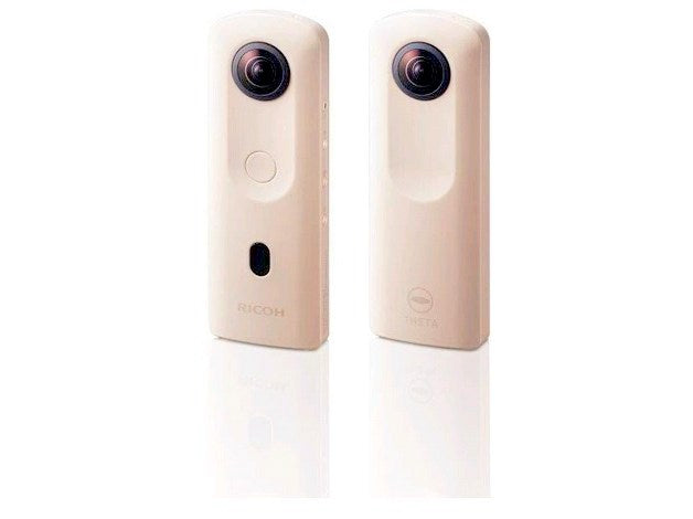 Ricoh Theta SC2 Beige 360° Camera 4K Video with Image Stabilization High-Speed Data Transfer Portrait Shooting with Face Detection Thin & Lightweight