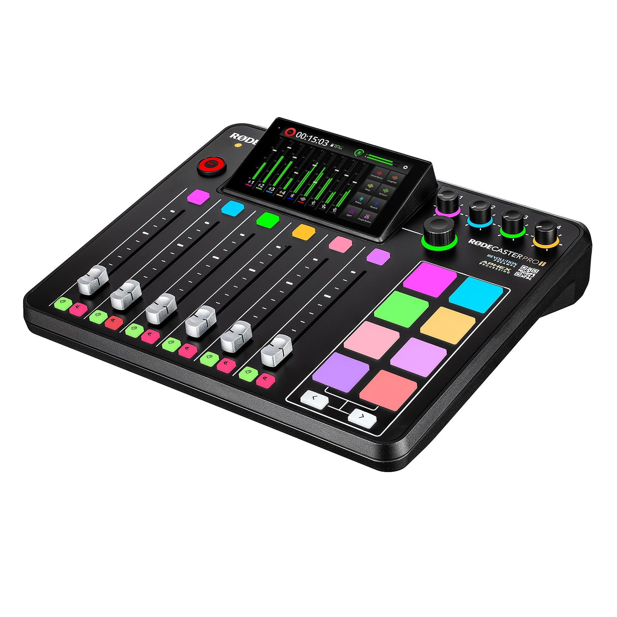 RODE RODECaster Pro II + Headphones + Podcast Microphone + 64GB Micro SD + More Bundle