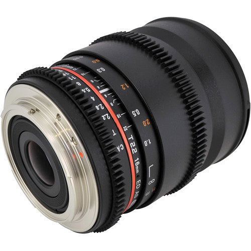 Rokinon CV16M-N 16mm T2.2 Cine Wide Angle Lens for Nikon F Mount Cameras