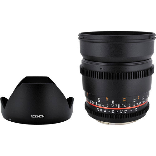 Rokinon CV16M-N 16mm T2.2 Cine Wide Angle Lens for Nikon F Mount Cameras