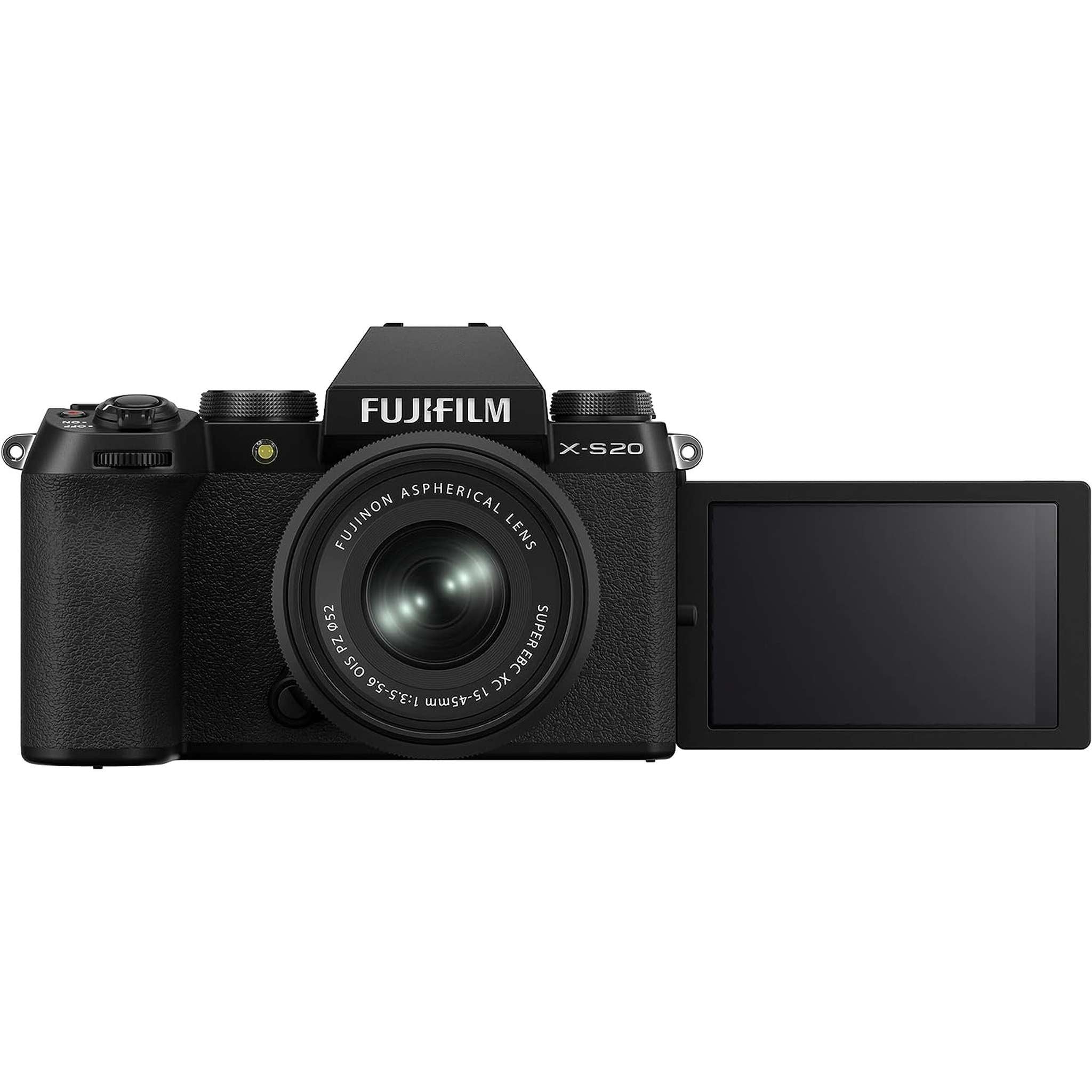 FUJIFILM X-S20 Mirrorless Camera With 15-45mm Lens 15 PC Vlogging Camera Kit