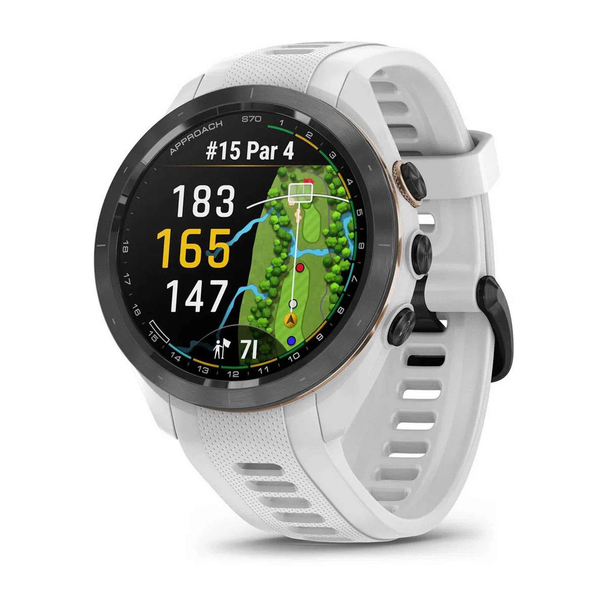 Garmin Approach S70 42MM Fitness Tracker Watch GPS Golf Smartwatch For Men-White Garmin