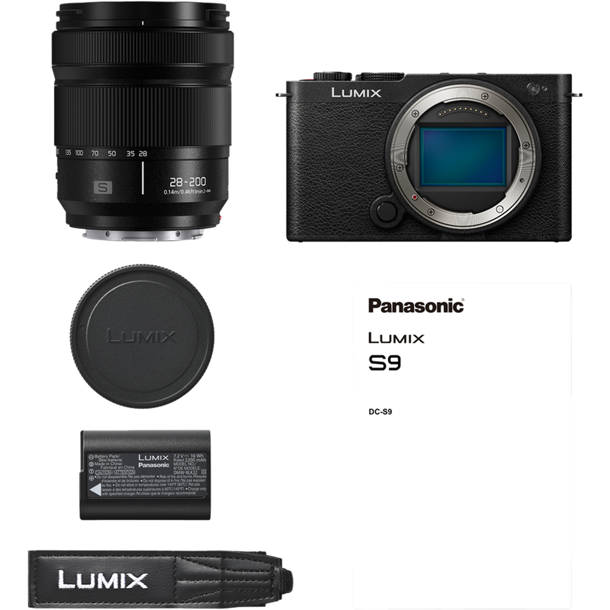 Panasonic LUMIX S9 Mirrorless Full Frame Camera with 28-200mm L Mount Lens Black Panasonic