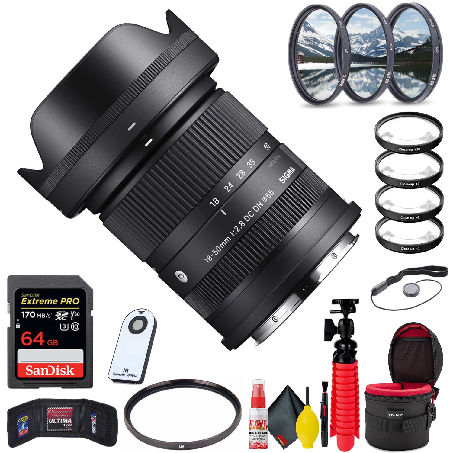 Sigma 18-50mm f/2.8 DC DN Contemporary Lens for Leica L + Accessories