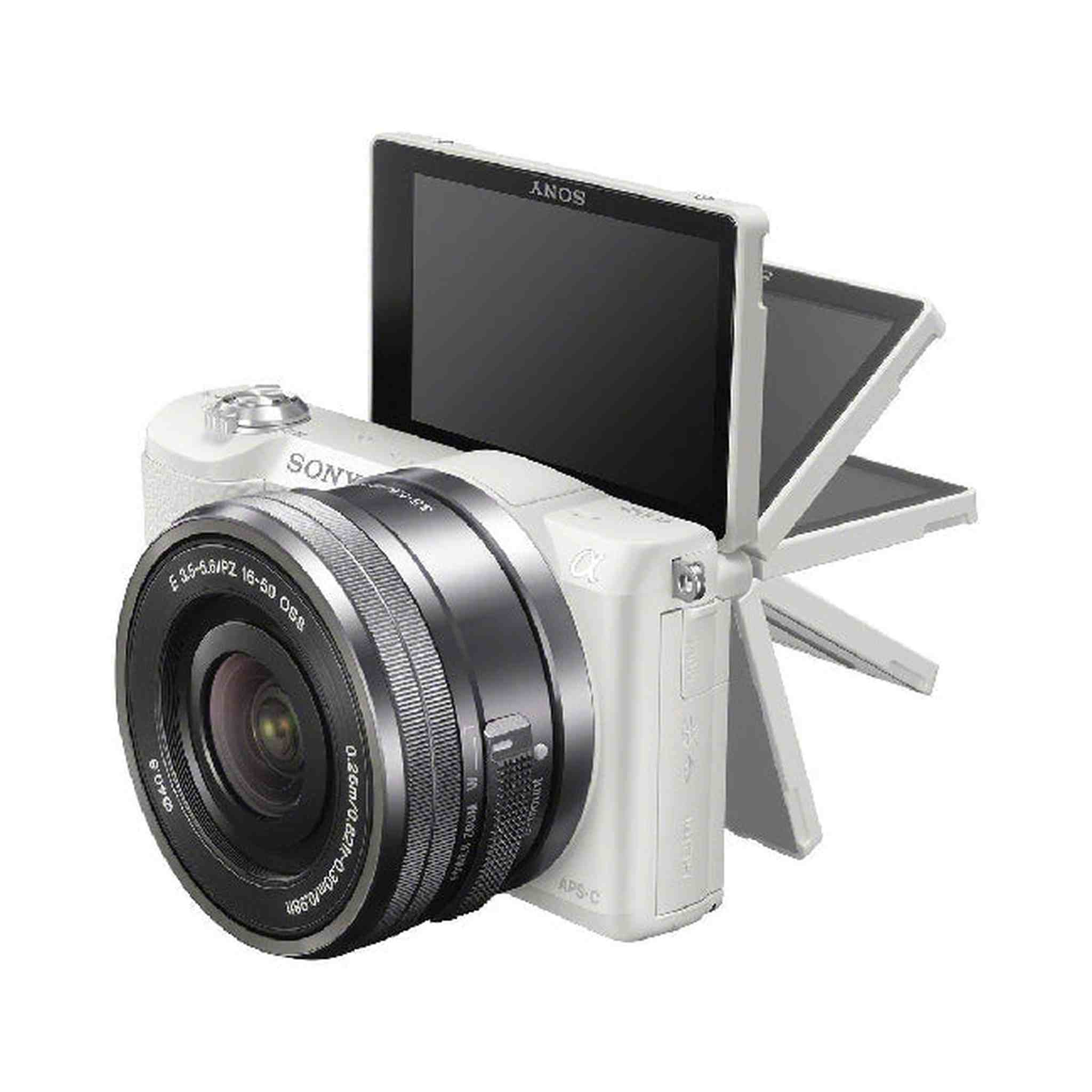 Sony a5100 16-50mm Mirrorless Digital Camera with 3-Inch Flip Up LCD White Renewed - Reconditioned
