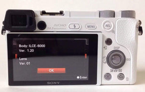 Sony Alpha a6000 Mirrorless Digital Camera Body Only White Kit Box