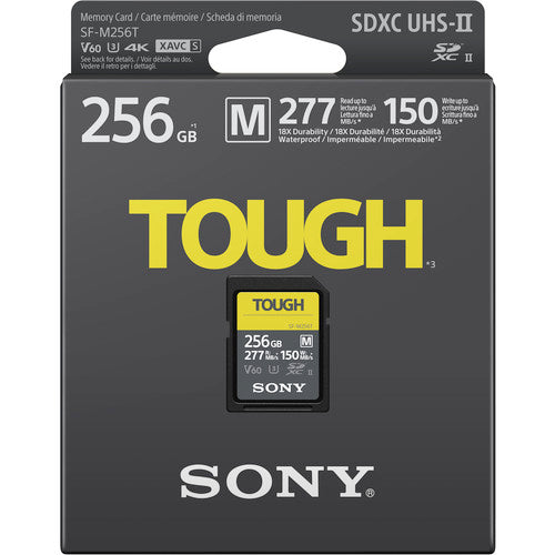 Sony TOUGH-M series SDXC UHS-II Card 256GB, V60, CL10, U3, Max R277MB/S, W150MB/S SF-M256T/T1