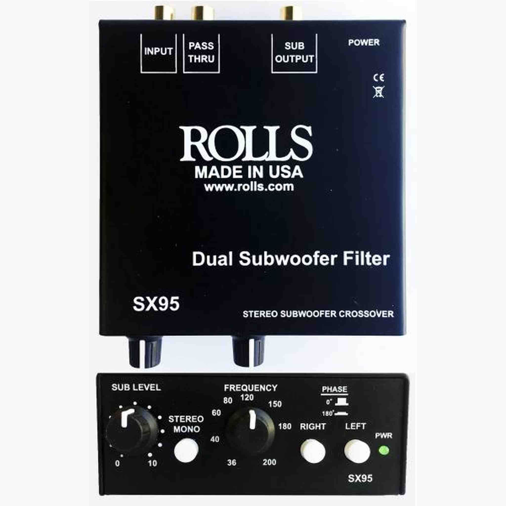 ROLLS SX95 Stereo Subwoofer Crossover/Filter, 12V Auxiliary Power Outlet Bundle rolls