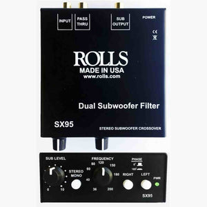 ROLLS SX95 Stereo Subwoofer Crossover/Filter, 12V Auxiliary Power Outlet Bundle rolls