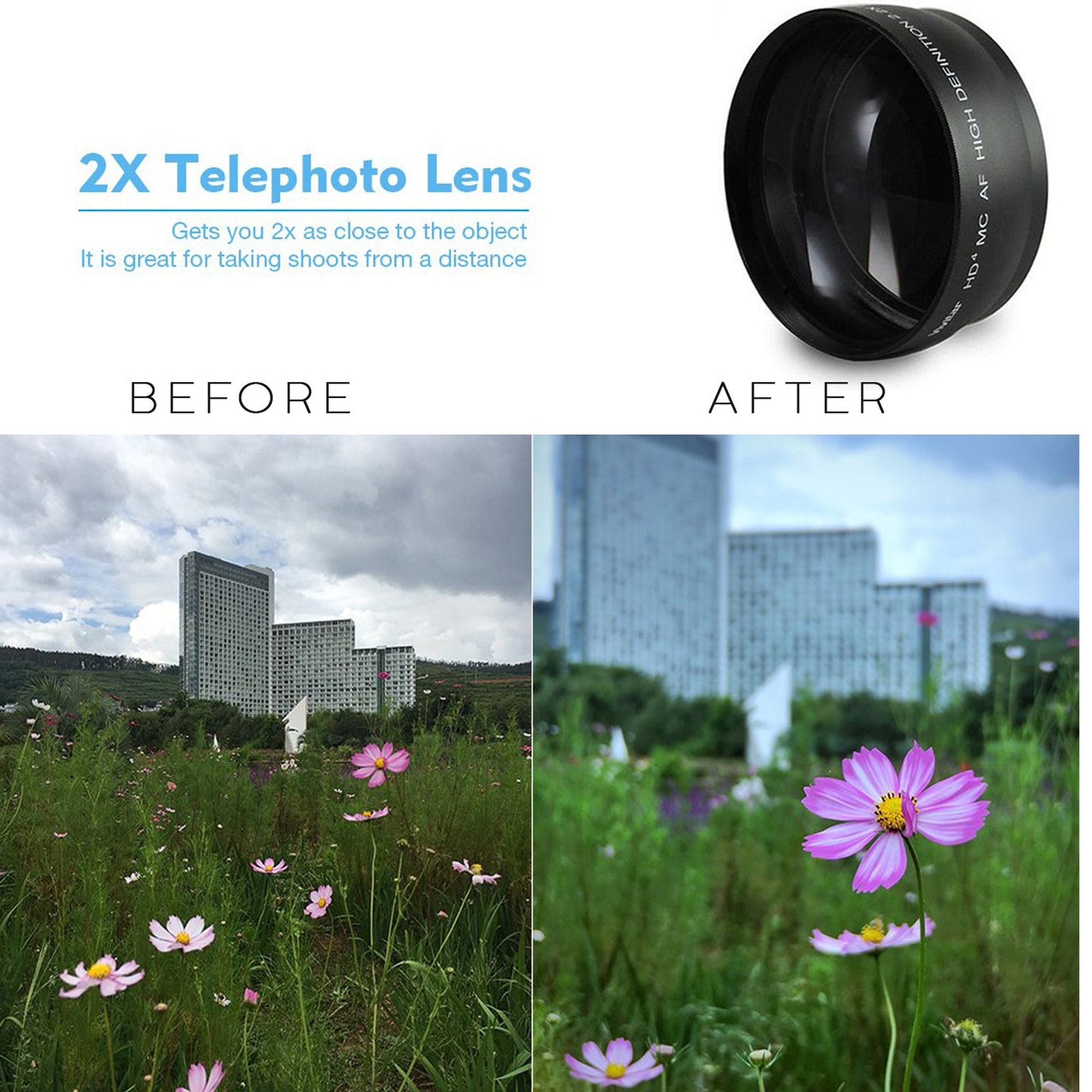 43mm Essential Accessory Kit with Close Up Lens Set, Telephoto Lens Bundle