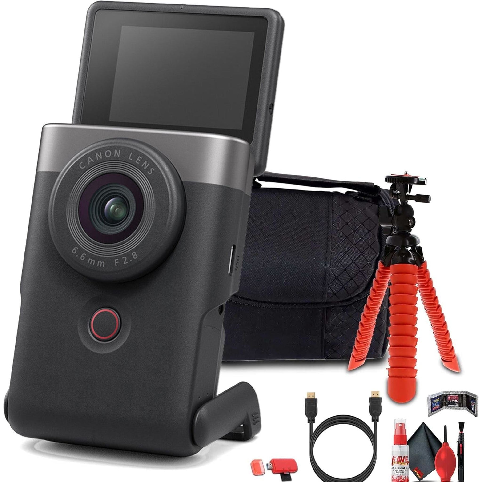 Canon PowerShot V10 Content Creator Compact Vlogging Camera Silver + More