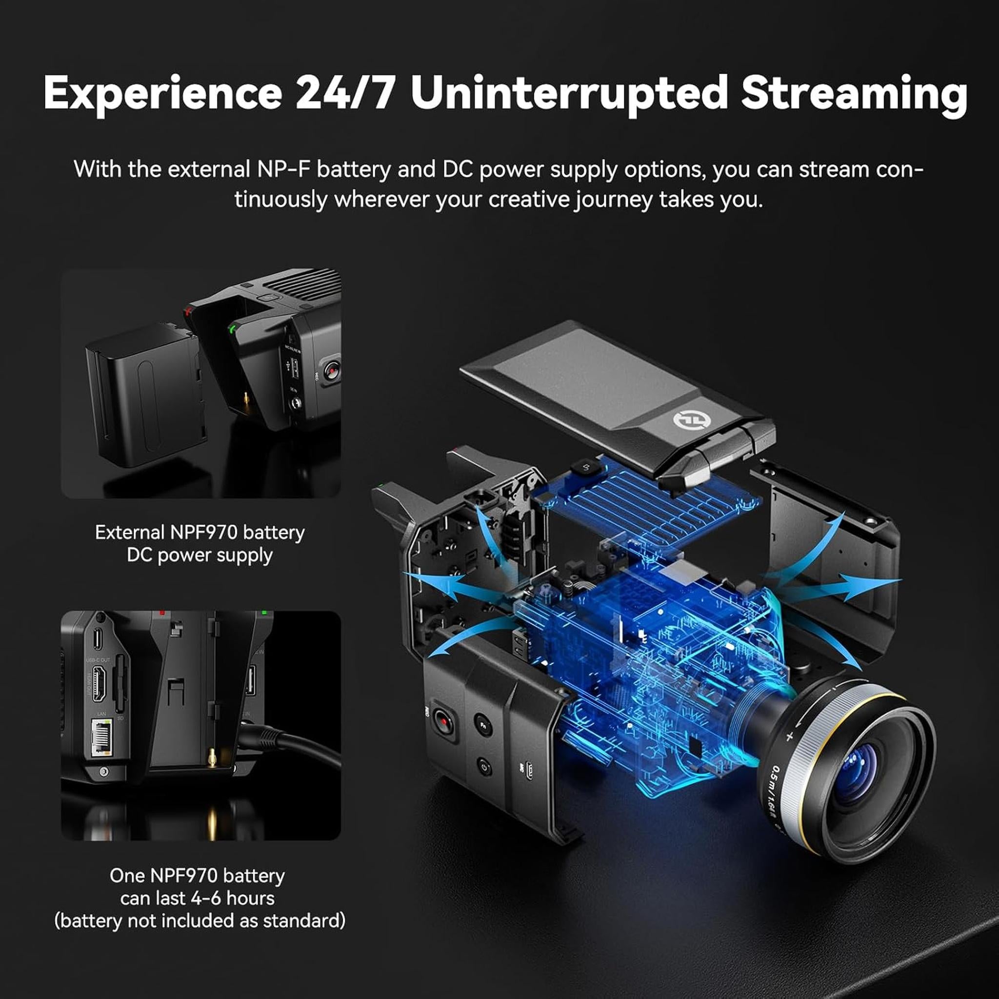 Hollyland VenusLiv Livestream Camera Bundle 32GB Memory card+ Battery + HDMI Cable