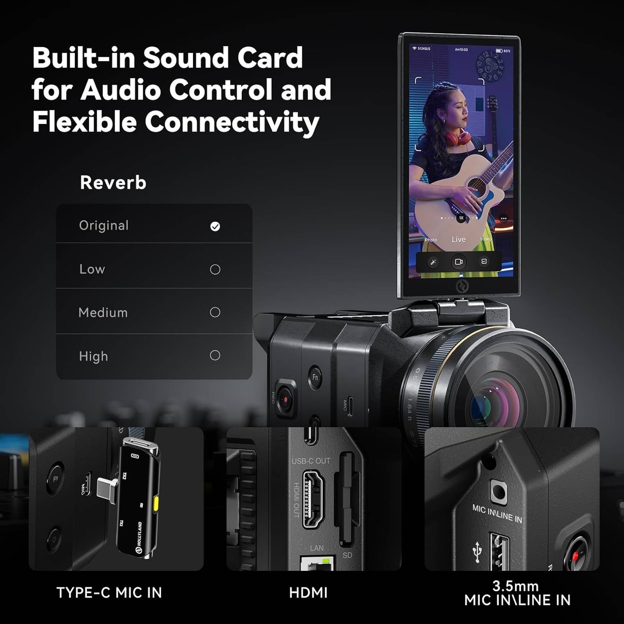 Hollyland VenusLiv Livestream Camera Bundle 32GB Memory card+ Battery + HDMI Cable