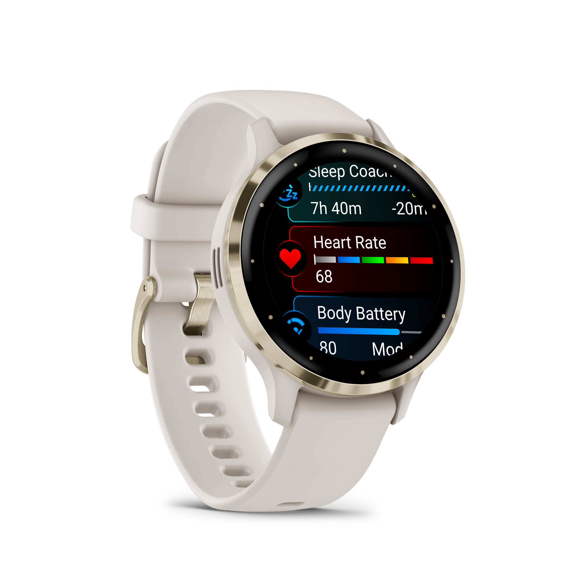 GarminVenu 3S Advanced Fitness & Health Tracker Smart Watch - Ivory Case