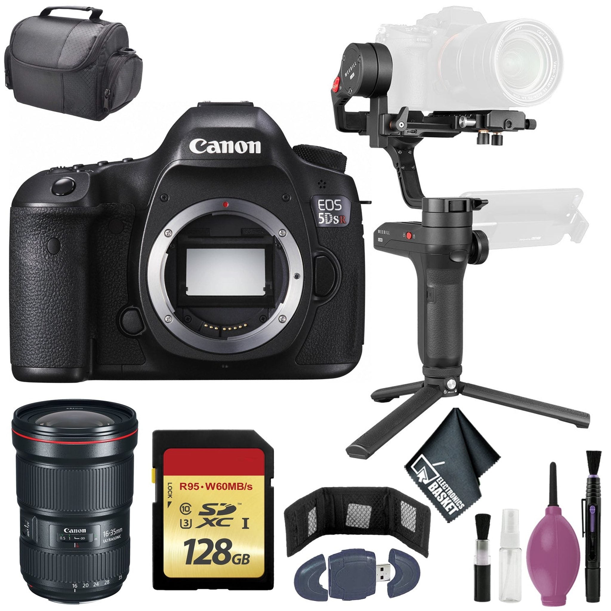 Zhiyun-Tech WEEBILL LAB Handheld Stabilizer - Canon????EOS 5DS R DSLR Camera Body Only - 128GB - Card Wallet & Reader - Case