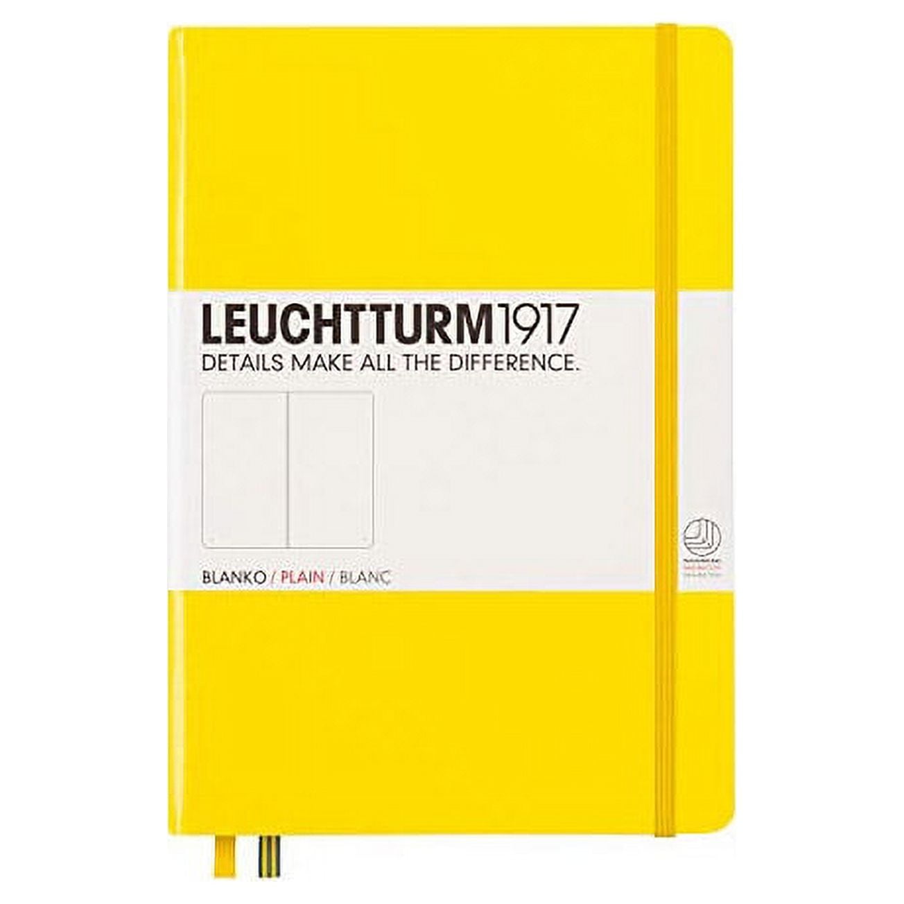 LEUCHTTURM1917 - Medium A5 Plain Hardcover Notebook Lemon - 251 Numbered Pages