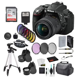 Nikon D5300 DSLR Camera w/ AF-P 18-55mm Lens Bundle � 32GB SD Card Nikon