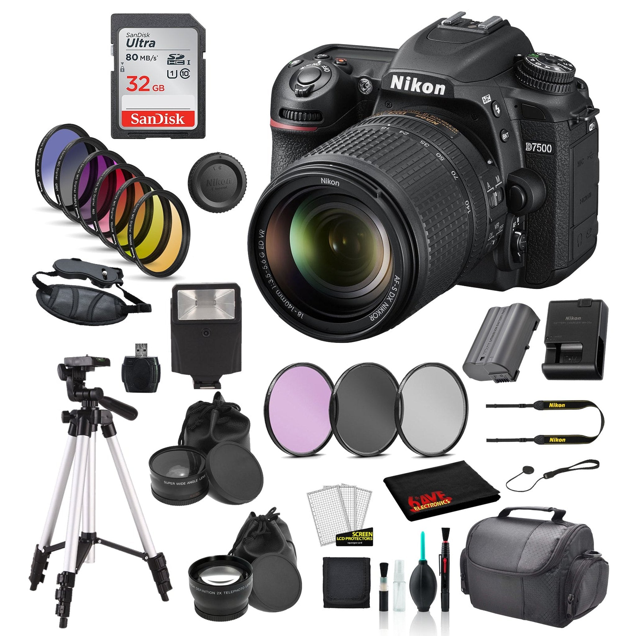 Nikon D7500 DSLR Camera with 18-140mm Lens Starter Bundle 01